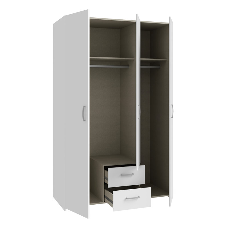 Rasheeta Manufactured Wood Wardrobe, White