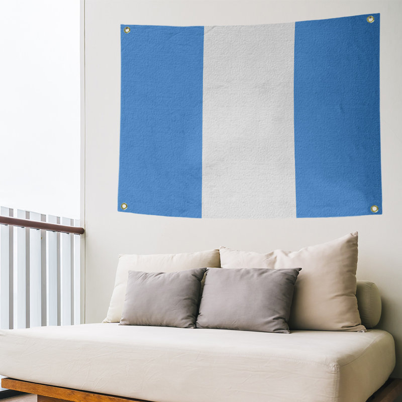 Tapisserie tennessee en polyester, H 59 po x l 80 po, Bleu / Blanc