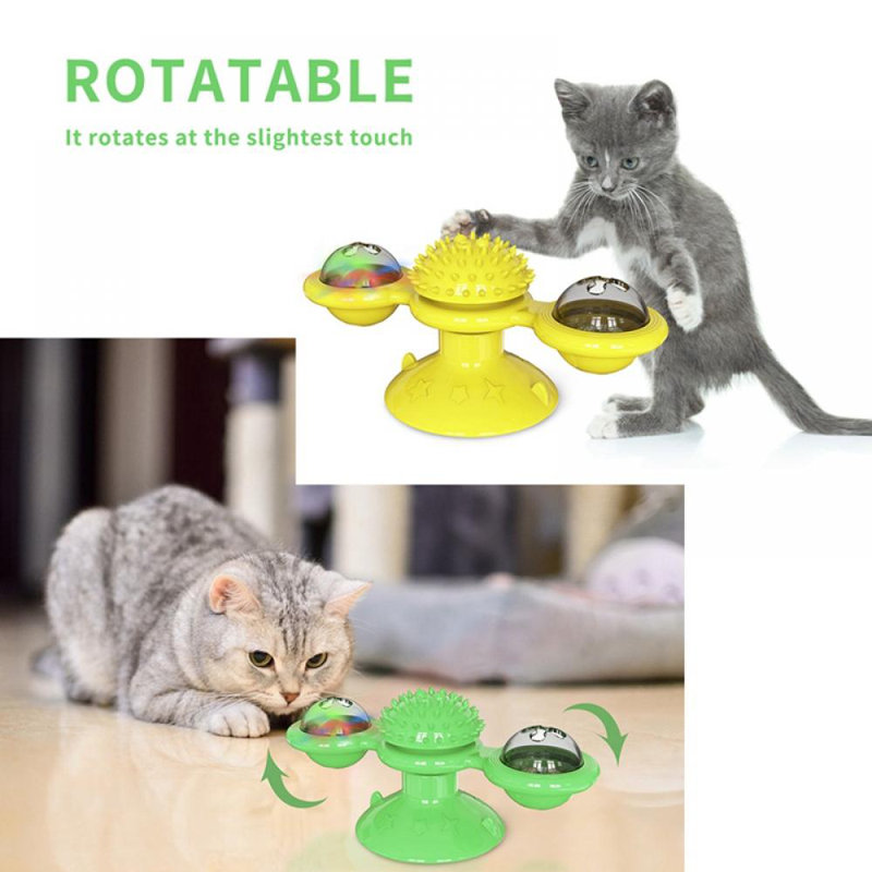 Jouet pour chat avec moulin à vent, Vert