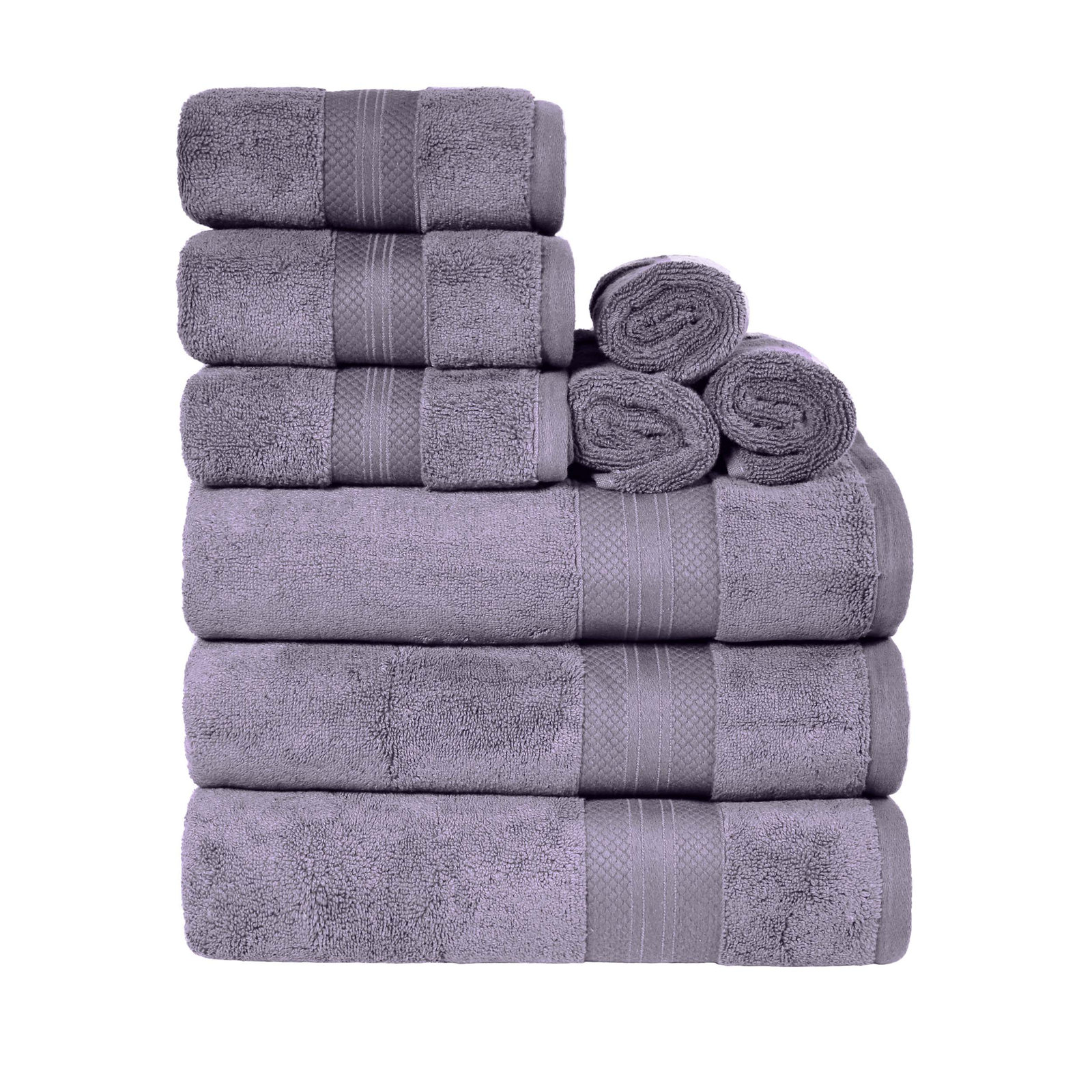 Finnian Ultra-Plush Heavyweight, 100% Turkish Towel Collection, Wisteria, 9 Piece Towel Set