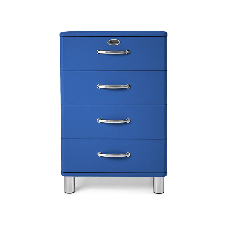 Commode 4 tiroirs Malibu, Bleu royal