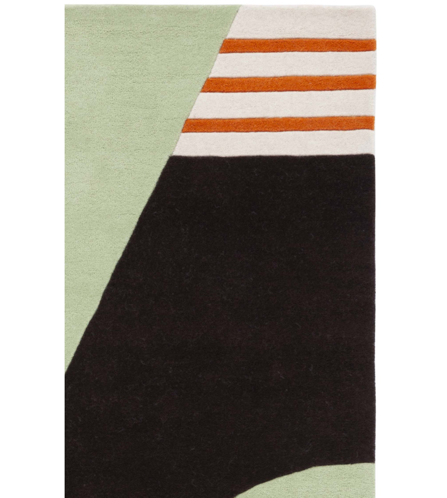 Kazu Green Brown Hand-Woven Abstract Rug, Rectangle 3' x 5'