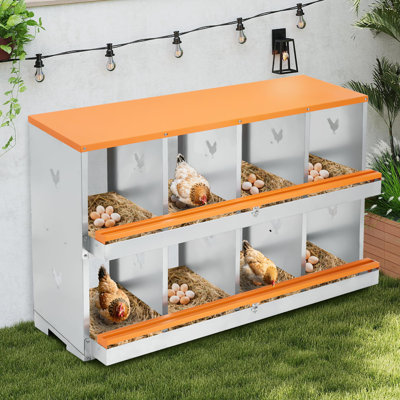 Boîte de nidification pour poulets, boîte de nidification pour poulets à 10 compartiments, boîte à œufs de poule en acier à deux niveaux avec grands trous ventilés, fixation murale pour faciliter la collecte des œufs
