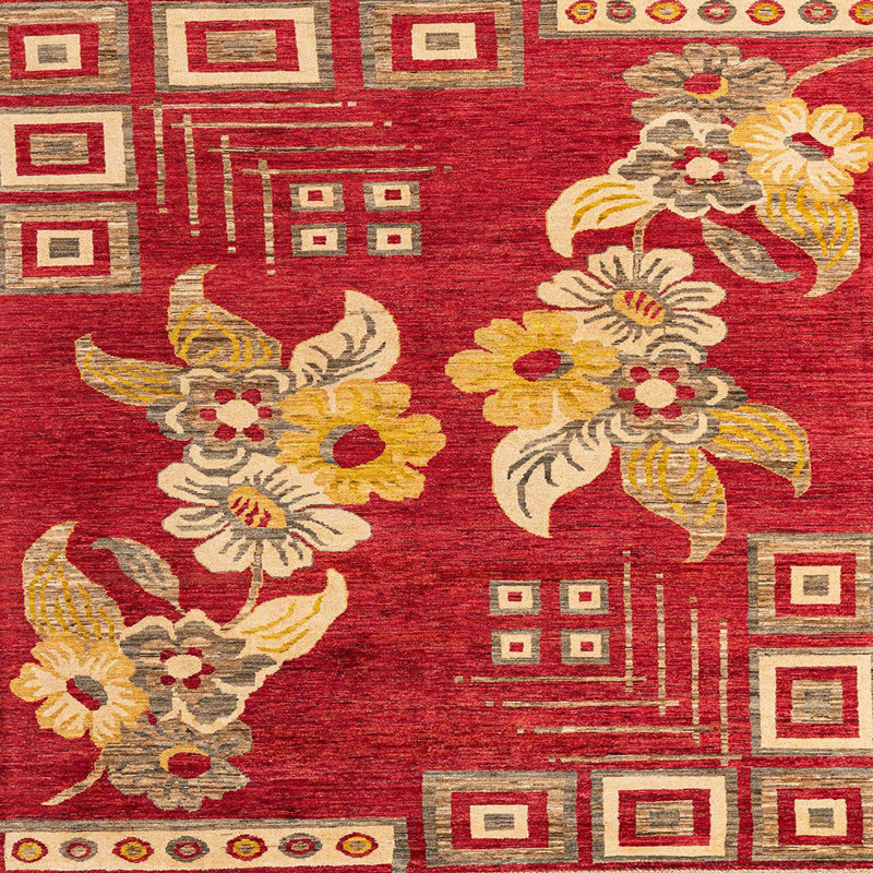 Tapis abstrait moderne 4230, Carré 8 pi