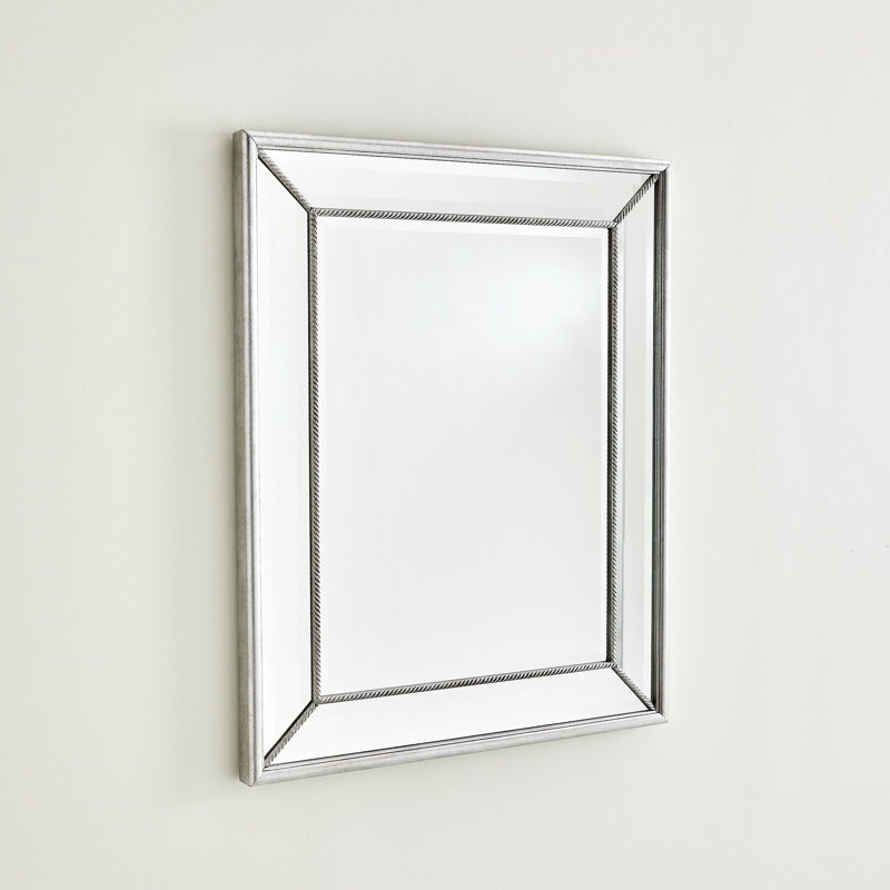 Vermeil Rope Square Solid Wood Beveled Wall Mirror