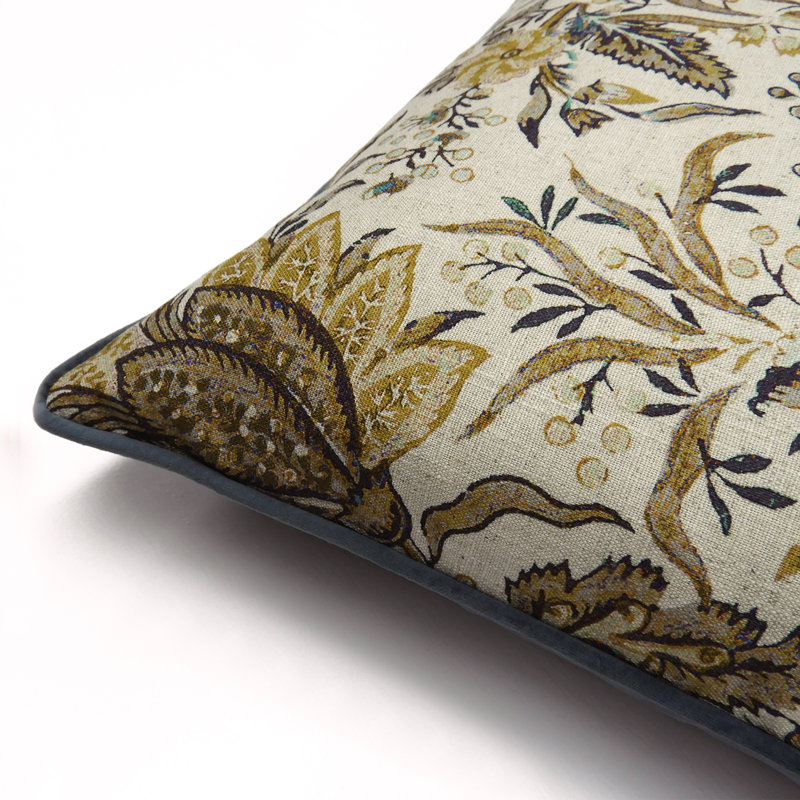Pegram Floral Square Cushion, Ochre