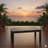 43" X 24" All-Weather Metal Outdoor Coffee Table With Wood-Look Top And Black Frame-1604536198