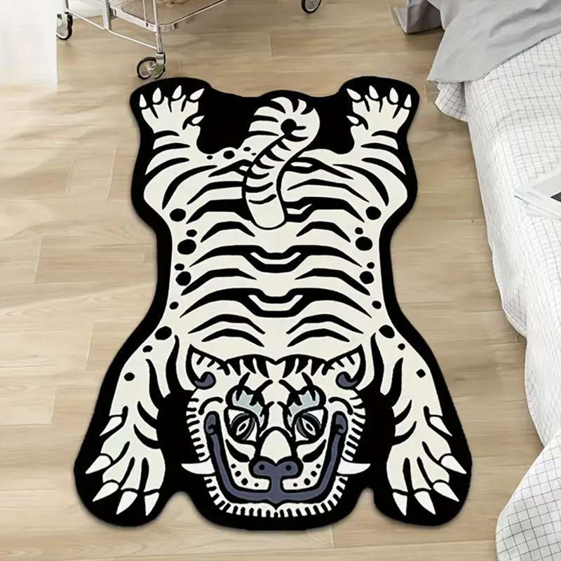 Tapis décoratif monochrome en forme de chasseur