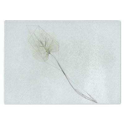 Tempered Glass Solitary Leaf Chopping Board