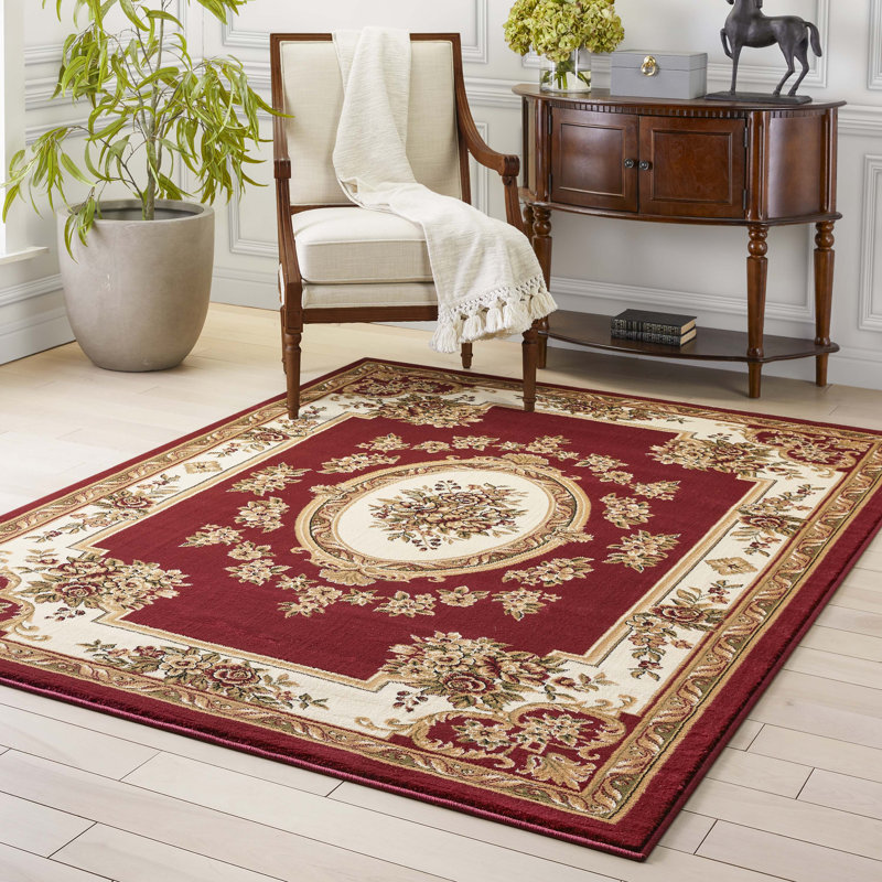 Colindale Le Petit Palais Red Traditional Rug, Rectangle 6'7" x 9'3"