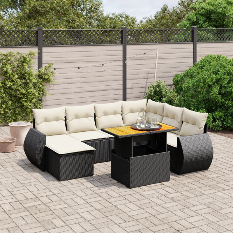  Garden Sofa Set Black