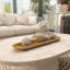 Plateau brun en bois de teck Aughalish