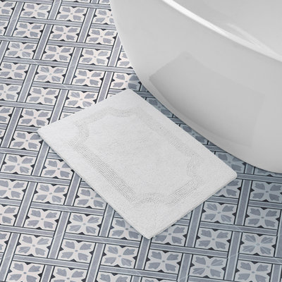 Laura Ashley Tablet Reversible Cotton Bath Rug