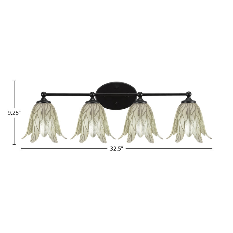 Capri Dimmable 4-Light Bath Bar with Glass Shade