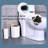 Matte White Bathroom Accessories Set 9PCS,Bamboo Bathroom Accessories Sets Complete