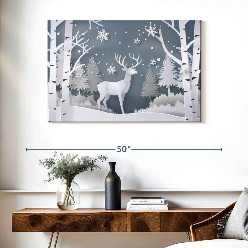 Snow White Deer, 26" H x 39" W