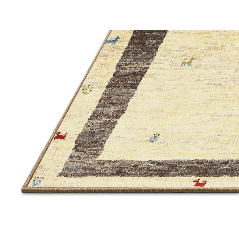 Surface beige contemporaine tapis, Rectangle 5 pi x 7 pi
