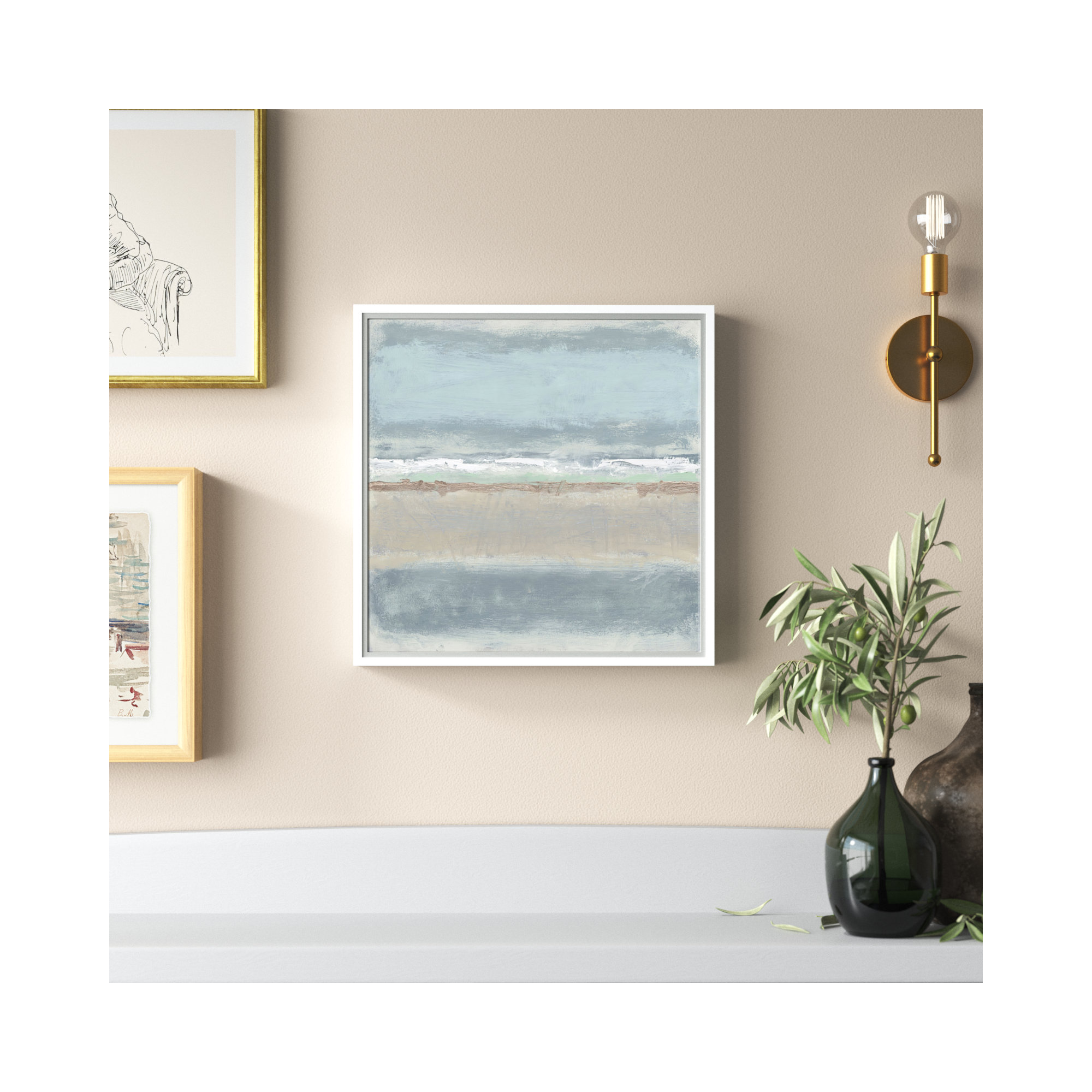 Dandelion 2 - Painting Print on Canvas by Filippo Ioco, 16" H x 16" W x 2" D, White