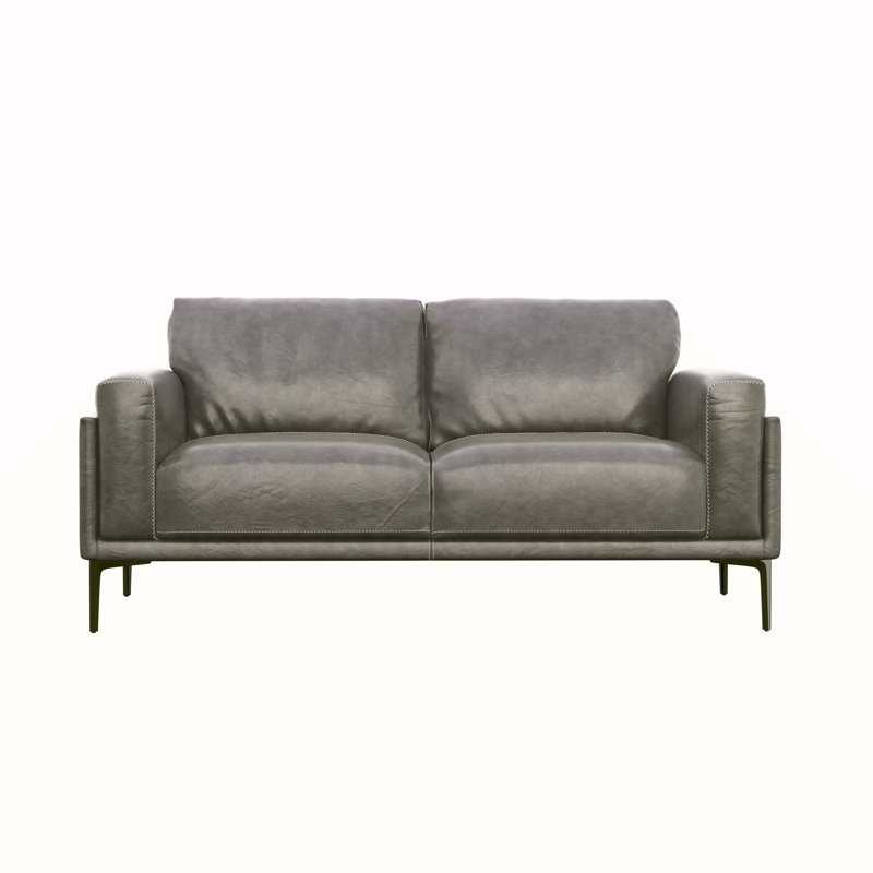 Causeuse en cuir grise