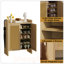 Armoire à chaussures en rotin avec portes, tablettes réglables à 6 niveaux, organisateur autoportant en bois pour le vestibule et le couloir-130181657