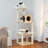 56.3-Inch Wooden Multi-Level Sisal Covered Large Cat Tree