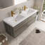 Meuble-lavabo mural 60 po avec lavabos doubles, meuble de rangement flottant pour salle de bain avec comptoir en résine de pierre et tiroirs à fermeture en douceur