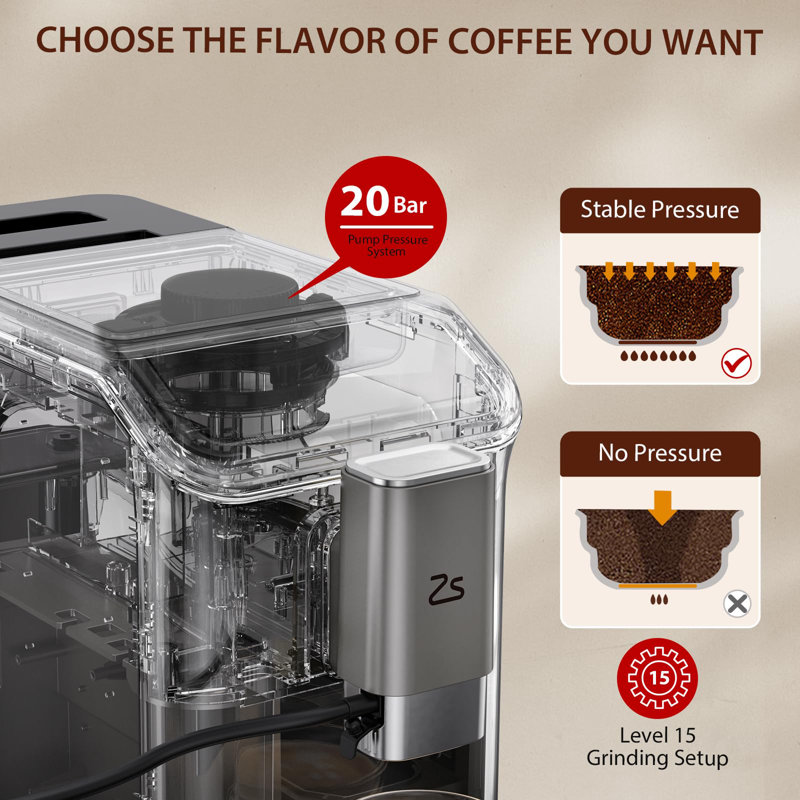 Zstar Semi-Automatic Espresso Machine, Sliver