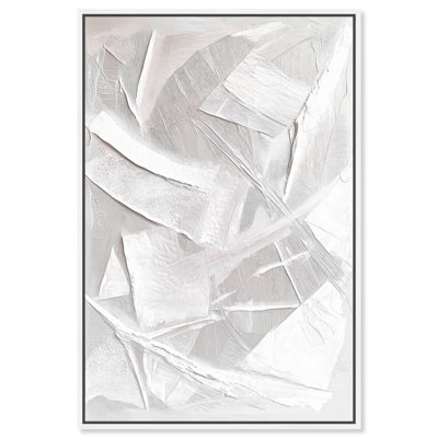 «Thick White Texture II», art mural blanc sur toile 