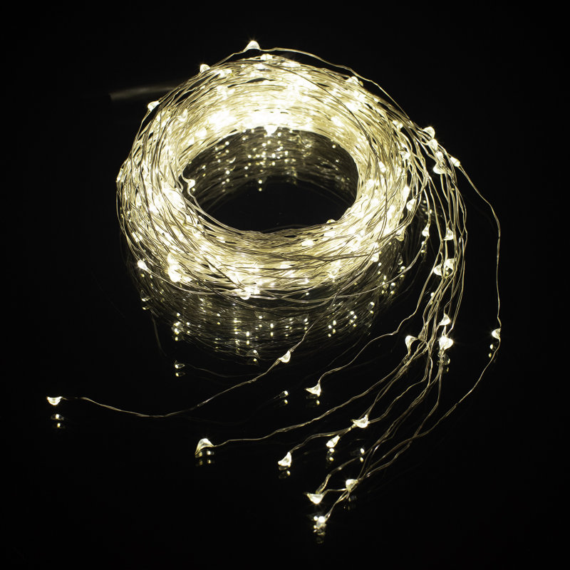 Carsdale Electric Multi Strand LED Fairy String Lights, Silver, Warm White