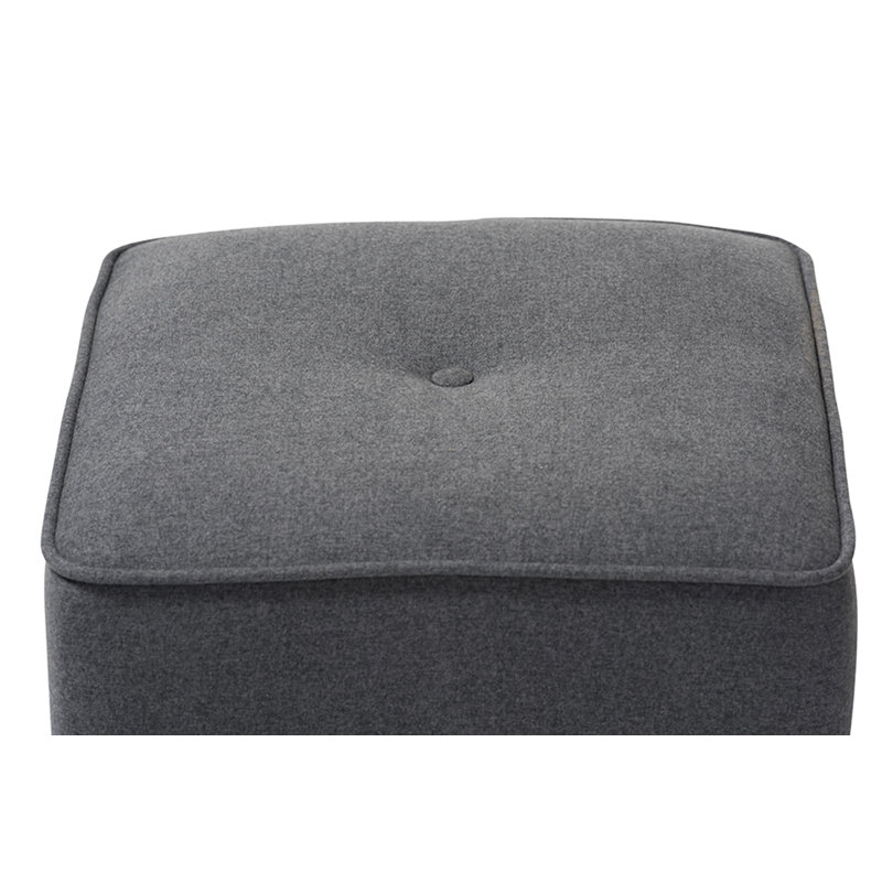 Charea Upholstered Ottoman, Dark Gray Fabric 