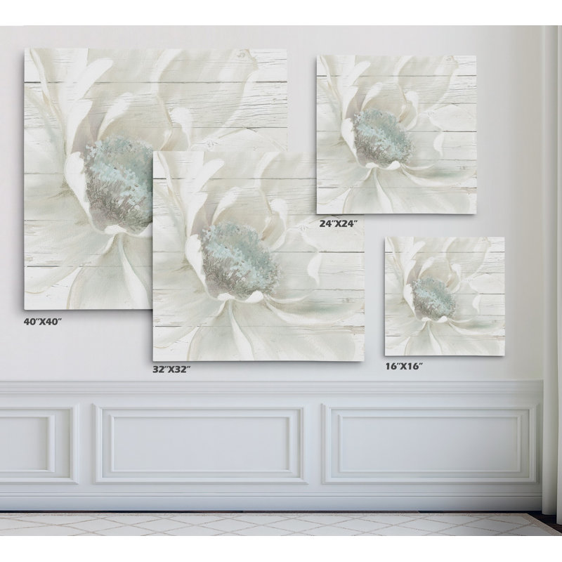 «Weathered White I», reproduction de peinture à l'huile sur toile tendue, H 16 po x l 16 po x P 1,5 po, Toile tendue