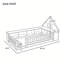 Lit simple au sol en bois avec garde-corps, tête de lit en forme de maison, armoires de rangement, DEL, port USB et prises de courant, naturel-1537115884