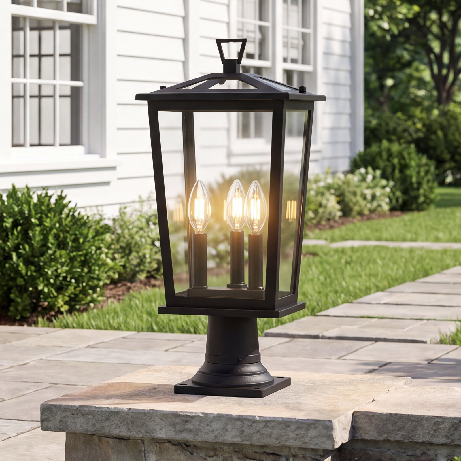 9.5" Iron Outdoor Post Light