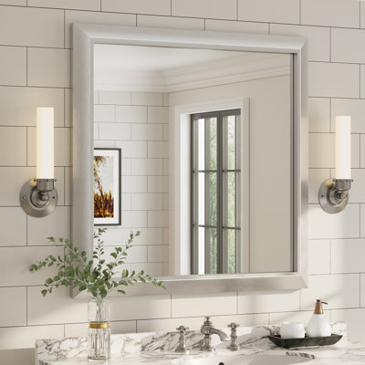 Amara Tempered Glass and Aluminum Alloy Framed French Cleat Mounted Wall Mirror