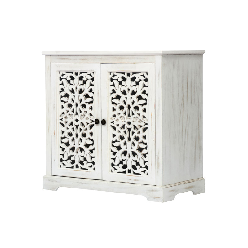 Buffet antique avec sculpture - pour la salle à manger, armoire blanche et fabrication en bois massif