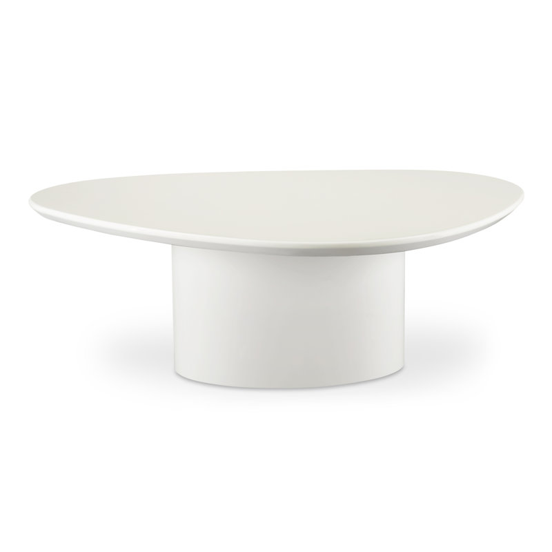 Eden Solid Wood Coffee Table, Ivory White Lacquer