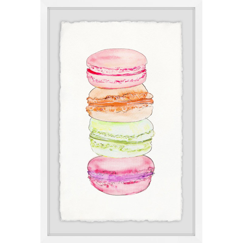 «Macaron Tower» par Alison B Illustration - impression encadrée, H 30 po x l 20 po x P 1,5 po