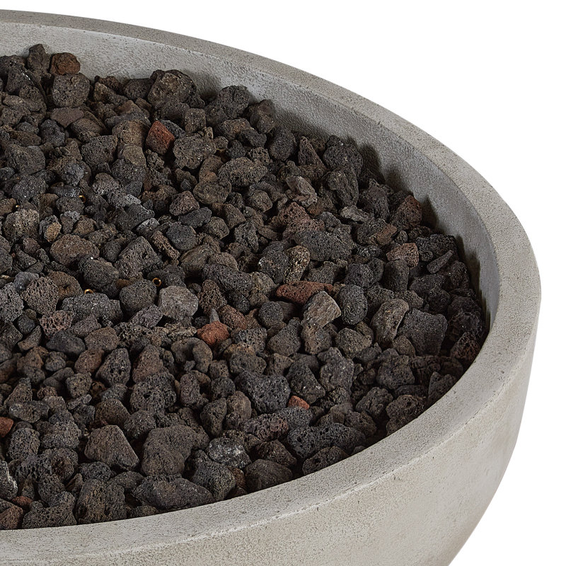 Carson 38" Round Concrete Propane Fire Pit in Carbon by Jensen Co., 14.5" H x 38" W x 38" D, Natural Gas, Gray