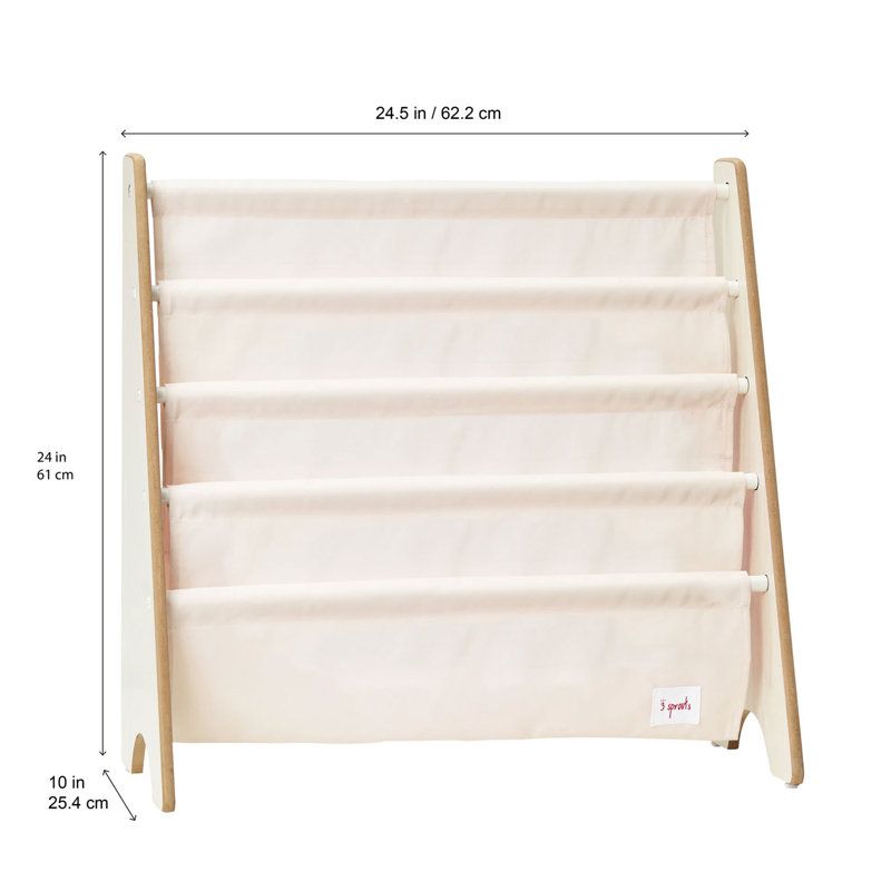 3 Sprouts - Book Shelf - Kids Book Rack Organizer  - Baby Room Bookcase, Llama