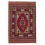 Tapis rouge foncé noué à la main de conception unique 6 pi 3 po x 9 pi 2 po Joelma