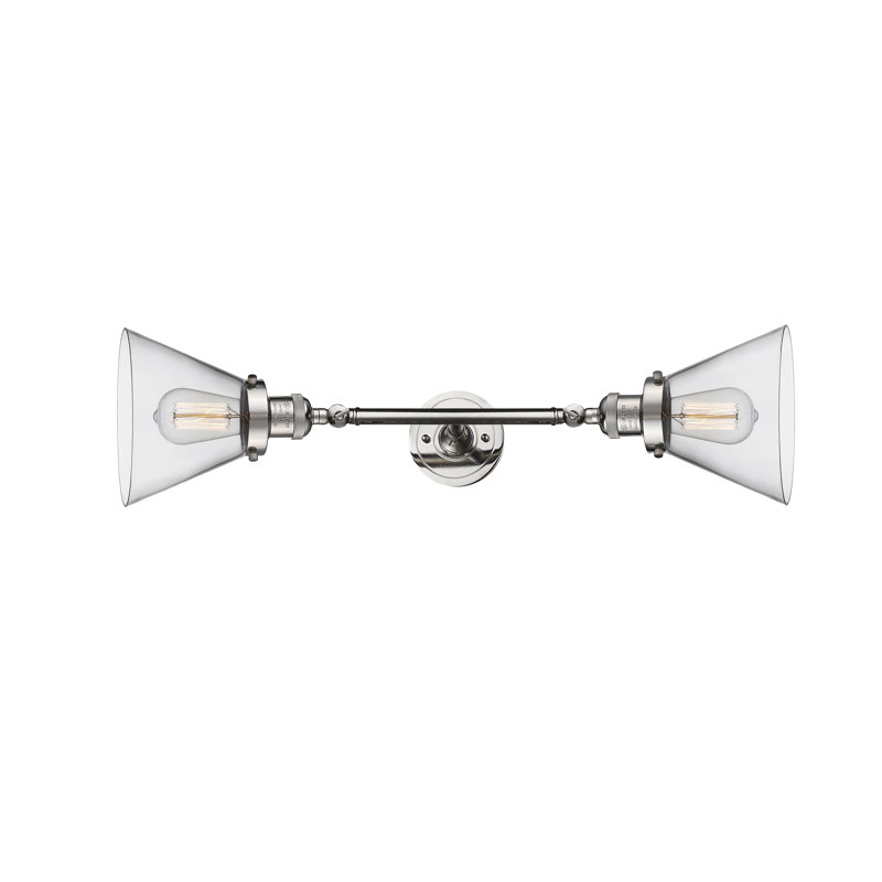 Lavalley 2 - Light Dimmable Vanity Light, Clear, Incandescent, Matte Black