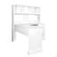 Bureau d'ordinateur à domicile avec huche, finition blanc antique