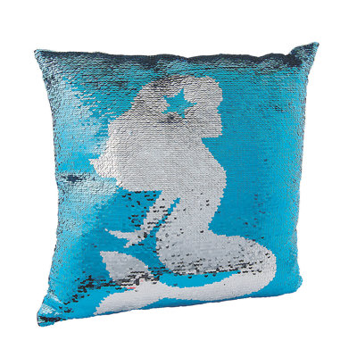 Sequined Cotton Blend Throw Pillow