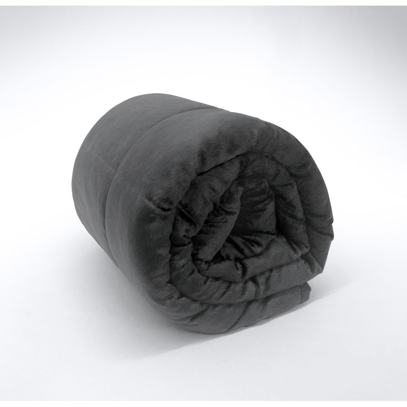Gray Reversible Knitted Weighted Blanket, 12 lb, Full Size