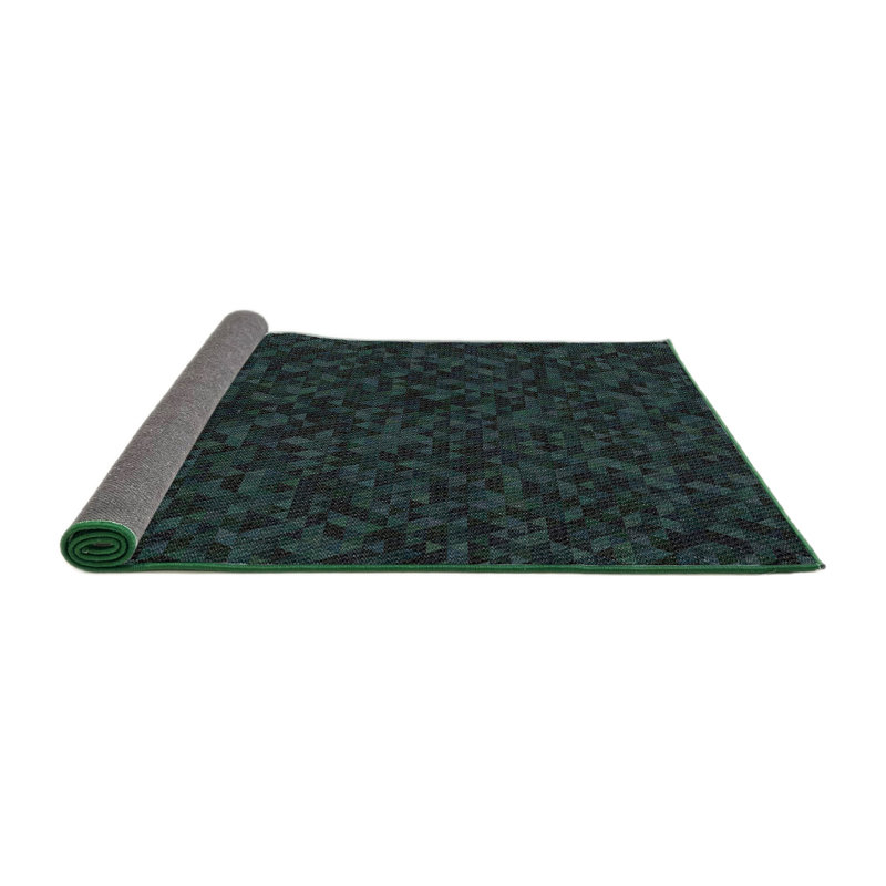 Tapis vert/noir à motifs Hostetter, Rond 6 pi