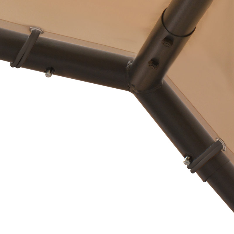 Canopy Tent Steel and Fabric, 250cm H x 300cm W x 300cm D, Beige