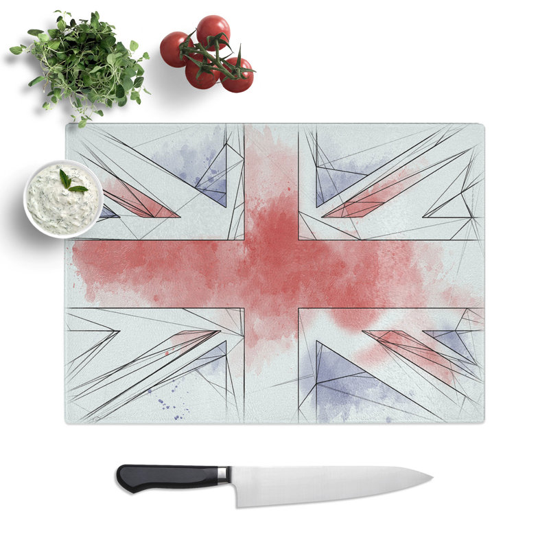 Union Jack British Flag Vol.1 Sketch Chopping Board, 28.5cm W x 39cm L