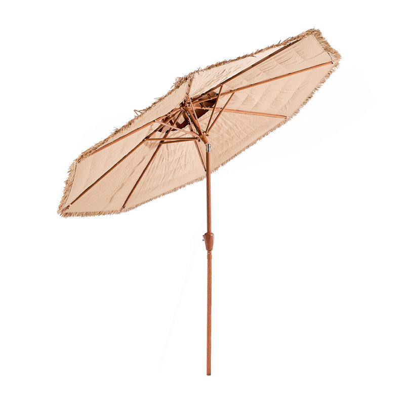 Parasol de patio en chaume à 2 niveaux 9 pieds Tiki