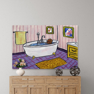 «Dachsund Bath» par Jay Schmetz - reproduction sur toile