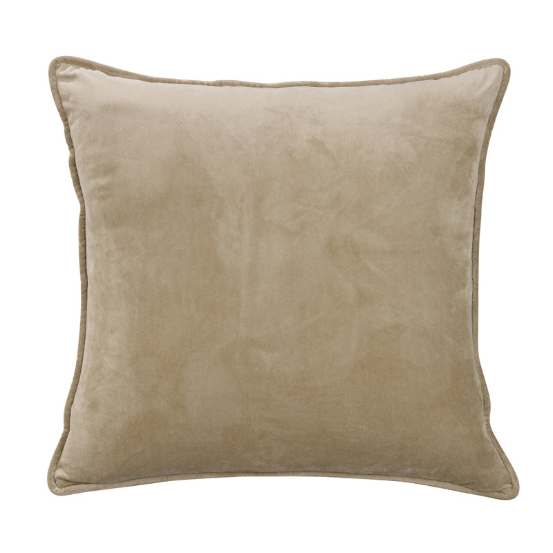 Taie décorative Fairfield, Taupe, 26 po x 26 po, Velours uni